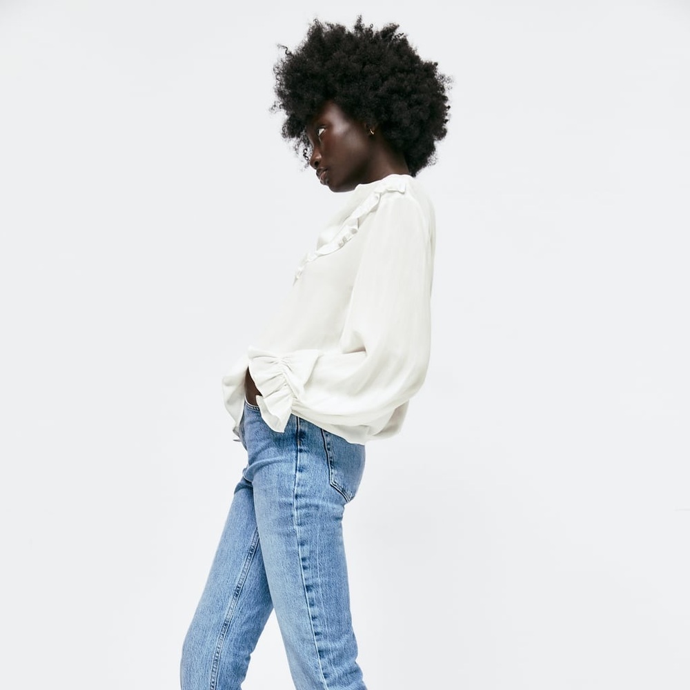 Zara ruffled pintuck shirt - Picture 8 of 9